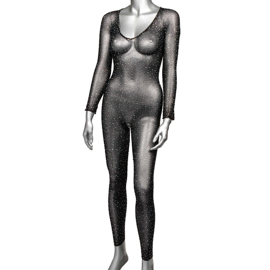 Radiance Crotchless Full Body Suit - One Size - Black - My Sex Toy Hub