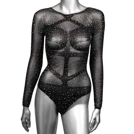 Radiance Long Sleeve Body Suit - One Size - Black - My Sex Toy Hub
