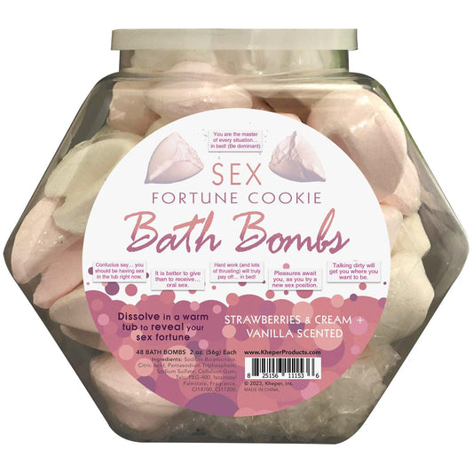 Sex Fortune Cookie Bath Bomb Fishbowl Display of 48 Units - Strawberry Cream and Vanilla - My Sex Toy Hub