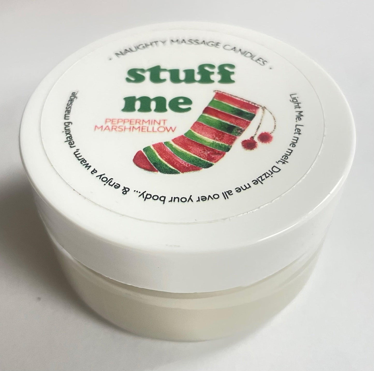 Stuff Me Massage Candle - Peppermint Marshmallow 1.7 Oz - My Sex Toy Hub