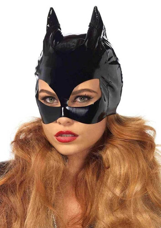 Vinyl Cat Mask - Black - My Sex Toy Hub