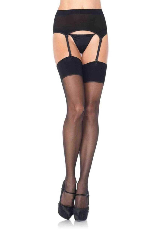 Zara Garter Belt and Stocking - One Size - Black - My Sex Toy Hub